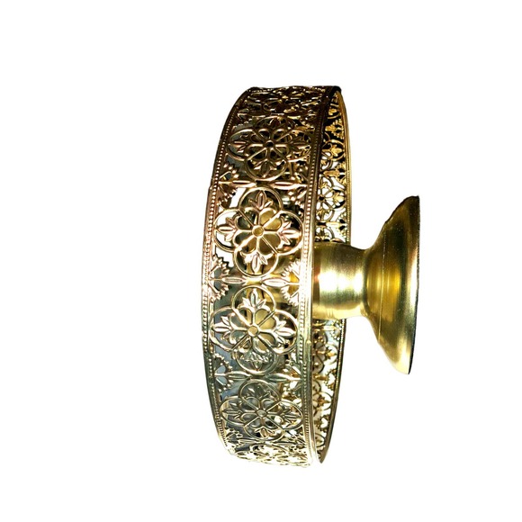 NIB- Elegant 9 inch Mirrored Intricate Gold Dessert Party Tray - Picture 2 of 6